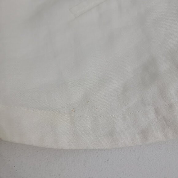 Eileen Fisher White Linen Jacket Sz L Button Up Long Sleeve Pockets Lightweight - Picture 10 of 14